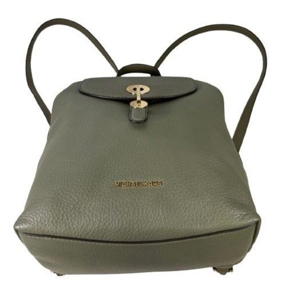 MICHAEL KORS MK Raven Pebble Leather Medium Backpack Handbag Olive Green $328 - Picture 13 of 16